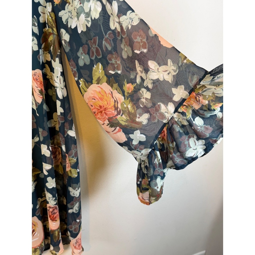 Show Me Your Mumu Womens Boomerang Dress Floral Teal Small - Picture 2 of 7